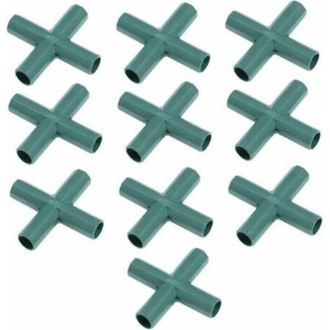 Connecteurs de Cadre en Plastique Connecteurs Connecteurs Connecteurs de Tube d'angle Droit Connecteurs de Construction pour Serre 16mm 4 Voies Croix 10pcs (1/4)