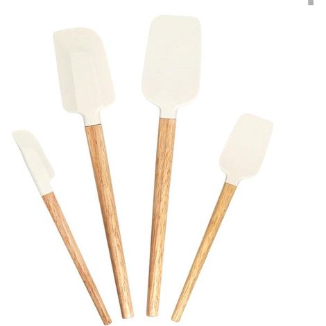 Juego de espátulas de silicona - Utensilios de cocina resistentes al calor - Juego de 4 piezas - Suaves con los revestimientos antiadherentes (1/5)