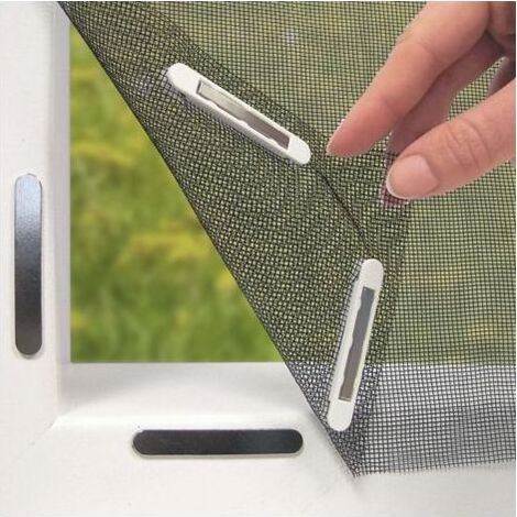 Magnetisches Fliegengitter – Zuschneidbar für alle Fenster bis 150 x 130 cm – Kein Bohren oder Schrauben erforderlich – Schwarz (1/5)