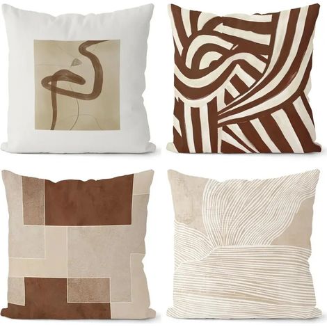 Nordique Wabi-Sabi coussin de velours couvercle canapé couchon blanc 4PCS (1/5)