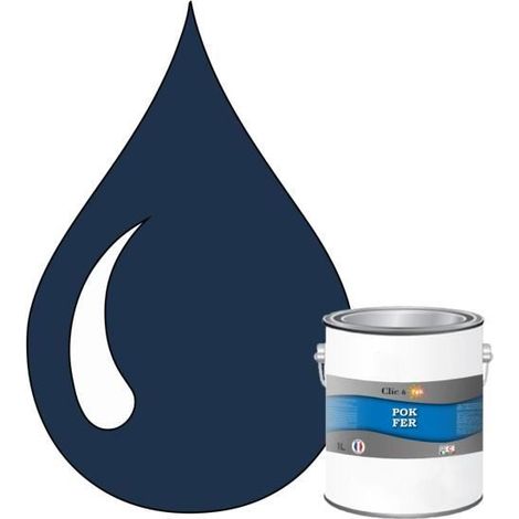 Peinture Fer Antirouille – Métal Extérieur Intérieur, Satinée, Protection Rouille - 1L - RAL 5020 Bleu océan