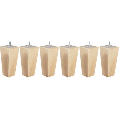 6 pieds fuseau tronqué bois naturel 15 cm (1/2)