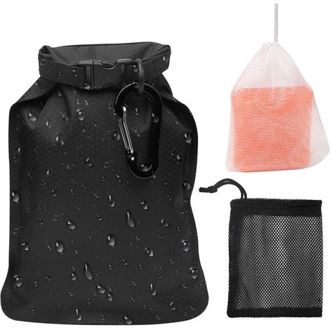 Dailygoods - Jabonera negra - Jabonera de secado rápido - Jabonera de viaje - Ganchos - Duradera - 13 x 17 cm - Dispensador de jabón de viaje (1/5)