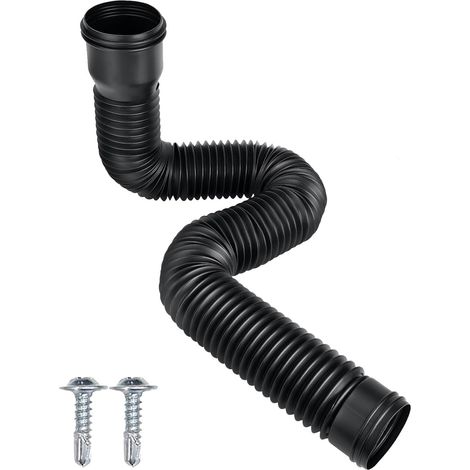 Kit d'extension de tuyau de descente, flexible, rond, diamètre 80/100 mm, tuyau de descente de 47 à 150 cm (1/5)