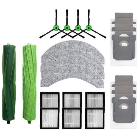 Accessoires pour aspirateur robot iRobot Roomba Combo 10 Max : brosse principale, filtre HEPA, chiffon de nettoyage, sac à poussière de rechange