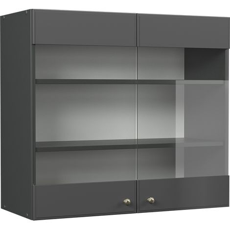 Armoire en verre Fame-Line, Anthrazit-Gold Landhaus, 80cm, Vicco (1/5)