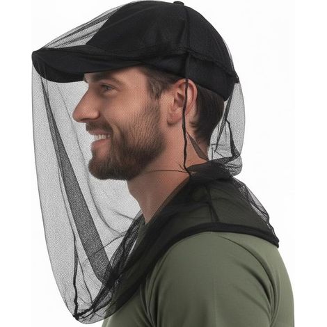 Insektenabweisendes Kopf-Moskitonetz, feinmaschig, Schutz vor Mücken und Fliegen für Hüte, ideal für Reisen, Camping, Safari und Angeln, Unisex (Damen und Herren) (1/5)