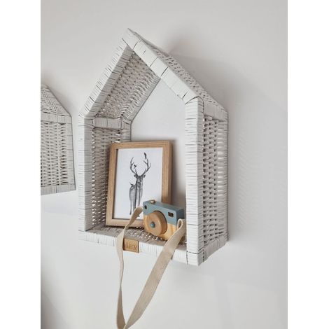 Casa de mimbre - gran armario de pared blanco (1/5)