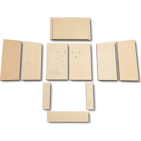 Habillage de foyer A pour poêles à cheminée Ohio de Justus - vermiculite - 10 pièces