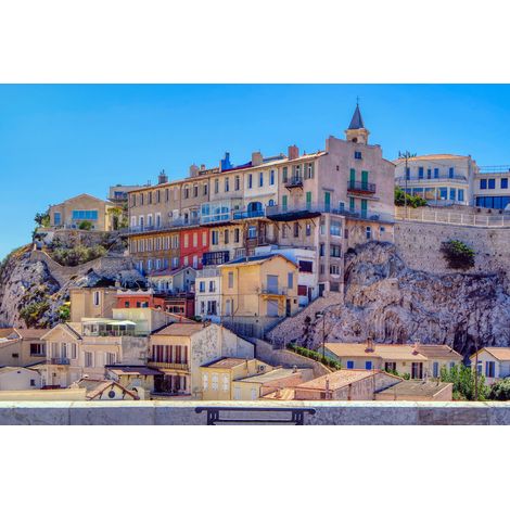 Tableau sur toile bâtiments de Marseille 30x45 cm - Impression sur Toile Murale Décorative - Image imprimée en HD sur Toile - Toile sur Châssis en Bois FSC - Fabriqué en France (1/4)