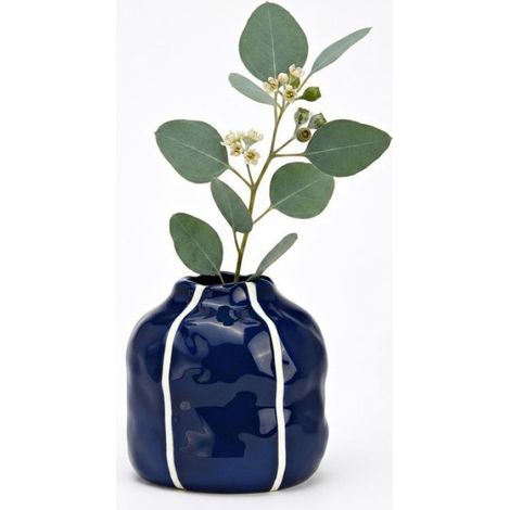 Vase - - 12x12 cm - Bleu - Céramique - Intérieur (1/3)