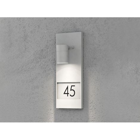 Große Hausnummernleuchte MODENA, Außenwandleuchte Downlight, Grau (1/5)