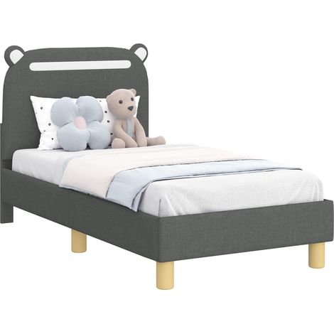 Maison Exclusive - Kinderbettgestell mit Kopfteil Dunkelgrau 70 x