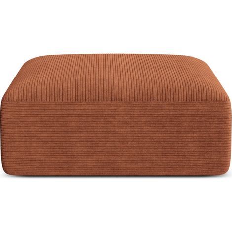 Pouf en velours côtelé terracotta (1/3)