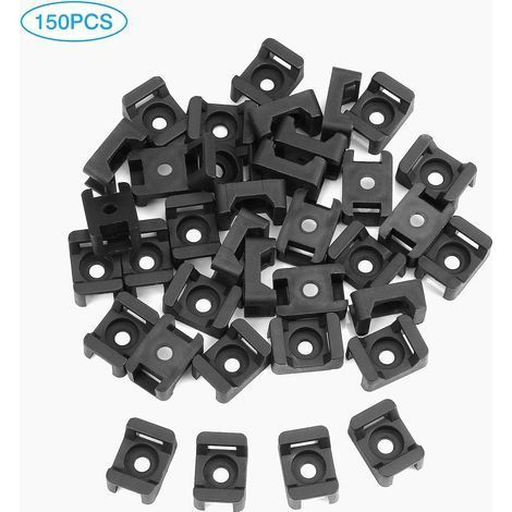 150PCS Noirs Supports pour Serre-Câbles, Base de Serre-Câbles, 23mmx16mm (1/5)