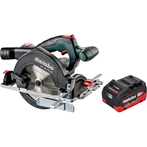Metabo KS 18 LTX 57 Sierra circular sin cable 18 V 165 mm + 1x batería LiHD 8,0 Ah - sin cargador