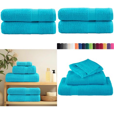 Essuie-mains de qualité supérieure SOLUND 2 pcs turquoise - Serviette de bain - Serviette de toilette (1/5)
