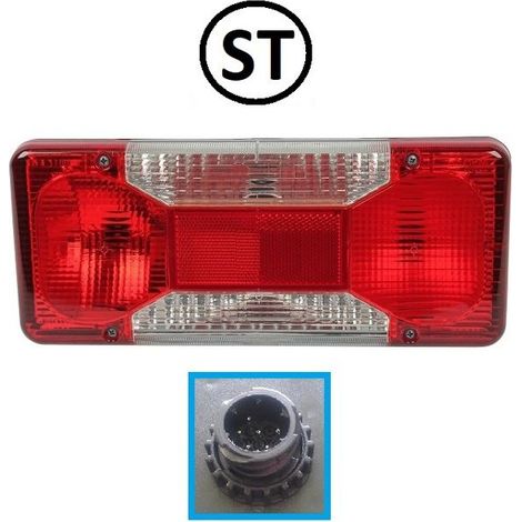 Faro stop trasero izquierdo Iveco Daily, Pick-up de carga Fiat Ducato Doblo, 69500032, 5801351218  con conector redondo (1/3)