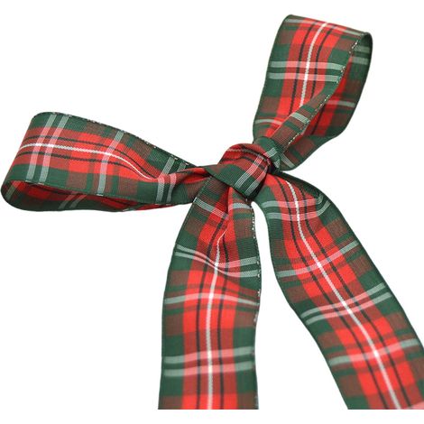 Nœud Décoratif - Ruban Satin Rouge et Vert - 80 cm - Pour Arbre de Noël Porte Guirlande Emballage Cadeau - 1 Pièce (1/2)