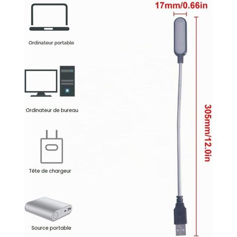 Lampe USB Flexible, Ordinateur, Lampe Ordinateur transportable, 2 unités Mini Lumières USB Pour Clavier, LED Pour PC (1/5)