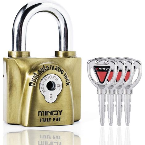 Cadenas étanche de 60 mm avec clés pour salle de sport, entrepôt, utilisation en extérieur, serrure de sécurité avec 4 clés (1/5)