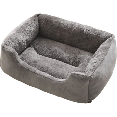Lit Pour Chien - Lit Orthopédique Rectangulaire Lavable - Bord Relevé Anti-dérapant - Pour Chiens Moyens Grands et Petits Chats - 1 Pièce (1/5)