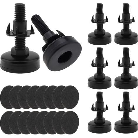 Set di 8 piedini regolabili in filo metallico M10-40 mm per divani, armadi e tavoli, con 16 feltrini e viti robuste. (1/5)