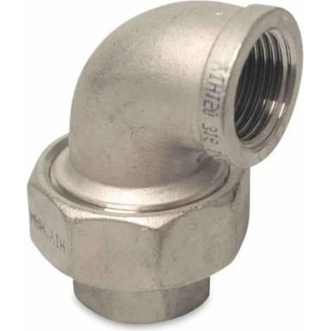 Raccord fileté en acier inoxydable coude 90° 1/2" IG type conique