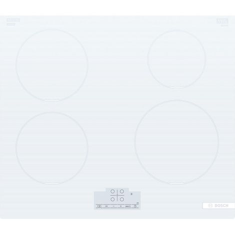 Bosch Serie 6 PUE612BB1E Serie 4 Piano cottura a induzione 60 cm 4 zone standard Bianco. Colore del prodotto: Bianco, Posizionamento dell'apparecchio: Da incasso, Dimensione della larghezza del pia... (1/5)