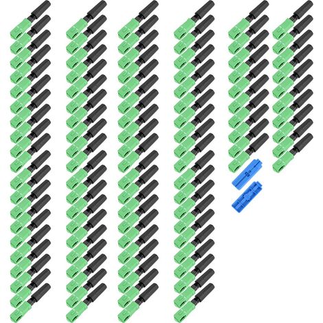 100 connecteurs rapides SC/APC pour fibre optique intégrée (fiche droite) (1/5)