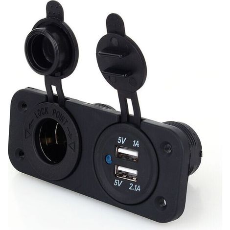 Double USB Voiture Auto Allume-Cigare Prise Splitter 12V Chargeur Adaptateur d'Alimentation Outlet-VSIAISV (1/3)
