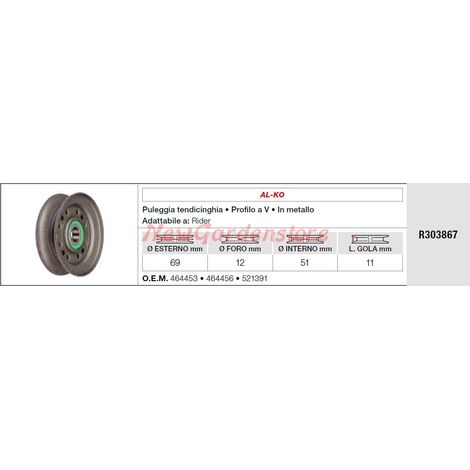 Polea tensora AL-KO de perfil en V para tractor cortacésped R303867
