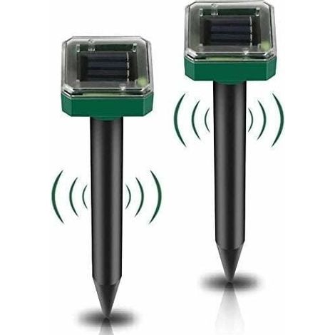 Répulsif Taupe Solaire à Ultrason Intellige Lot de 2, Solaire Souris Repeller Exterieur, répulsifs Anti-Taupes à énergie Solaire pour Taupes, Campagnols,Serpents ou Autres Autres Rongeurs-LIAIKI (1/5)
