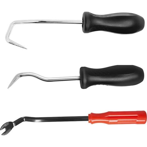 Tuyau retrait de crochets avec Dissolvant, 3 pièces Crochet de fermeture et de crochetage de radiateur Trim de tuyaux d'aspirateur et transmission O Bague retrait outils (1/5)