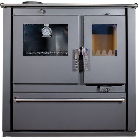 Cocina de Leña Verso CS Plus – 7,7 kW Placa Superior Metálica, Horno Integrado y Salida de Humos Lateral (1/5)