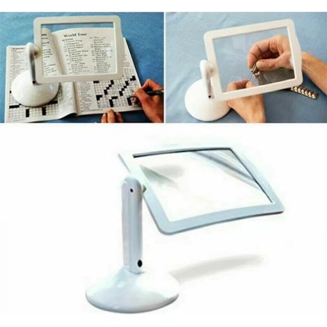 1PC Large Hands-Free Magnifying Glass on Stand - 360° Rotating Lens - Reading, Sewing, Small Projects - LED Lights - 3x Magnification (1/5)