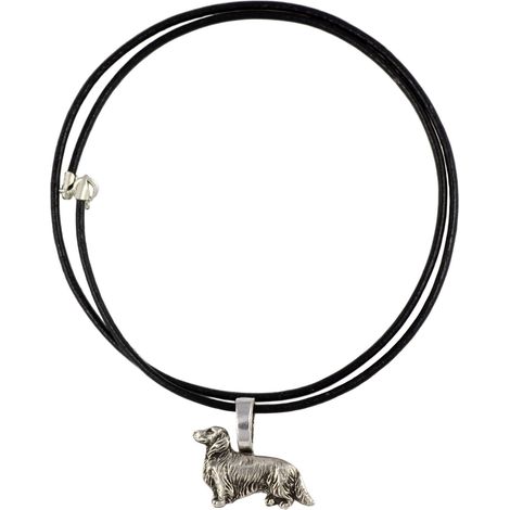 Bassotto III - collana con ciondolo placcato in argento per gli amanti dei cani, gioiello raffinato di Art-Dog (1/3)