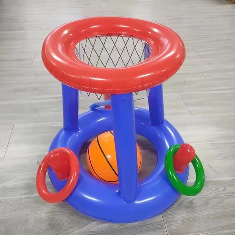 Panier de basket gonflable flottant, jouets de sports nautiques interactifs, jeu de lancer d'anneaux (1/5)