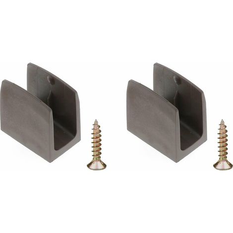 Clip Bloqueur De Manivelle Volet Roulant - Support Guide En Plastique Marron - Pour Diamètre 12mm À 18mm - Installation Murale À Visser - Lot De 2 (1/5)