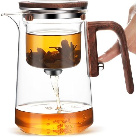 Une théière magique en verre avec un filtre durable, facile à utiliser et idéale pour infuser du thé, des infusions de fleurs et bien plus encore.