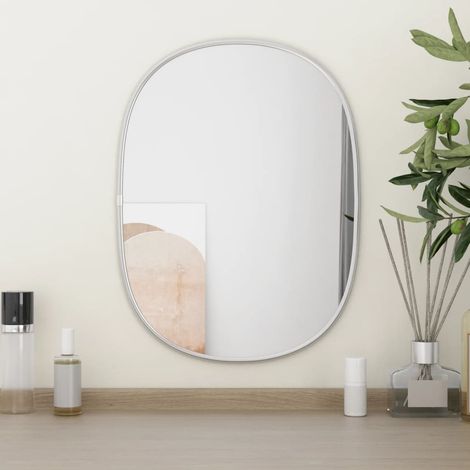 Miroir mural,Miroir Entrée Maison Salle de Bain,Miroir Décoratif Argenté 40x30 cm CVW22735 (1/5)