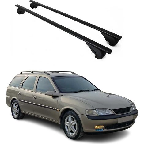 OMAC Dachträger Querträger für Opel Vectra B Kombi 1995-2002 – Abschließbar – Max. 75 kg – 2 Stangen Stahl Schwarz (1/5)