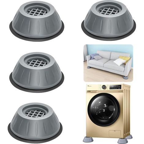 Patins Anti Vibration, 4 Pièces Pieds en Caoutchouc pour Machine à Laver Coussinets Pied de Machine à Laver Tampon Anti-vibration, pour machine à laver et sèche-linge (1/4)