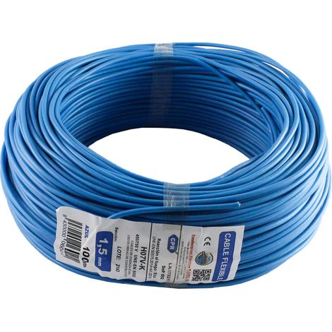 CABLE FLEXIBLE ELECTRICO 1X1,5MM. AZUL (1/3)