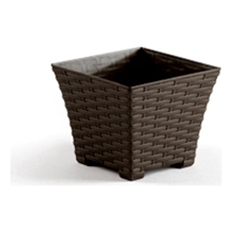 MACETA RATTAN CUADRADA 15 CM WENGUE