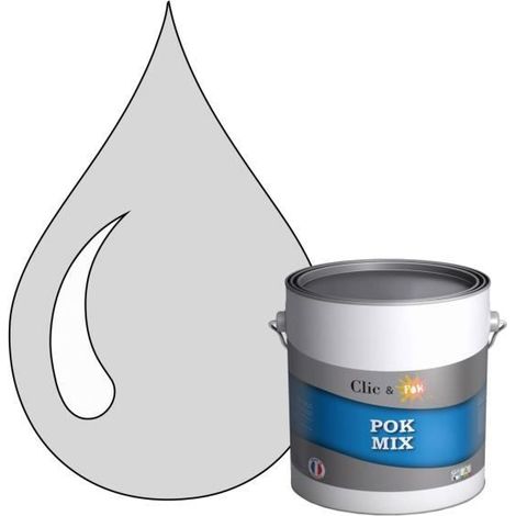 Peinture d'Accroche et Finition 2 en 1 - POK - POK MIX - Acrylique Satinée - RAL 7035 - 3L (1/4)