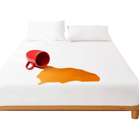 Sábana bajera impermeable, de algodón, 200x220 cm, impermeable, blanca (1/5)