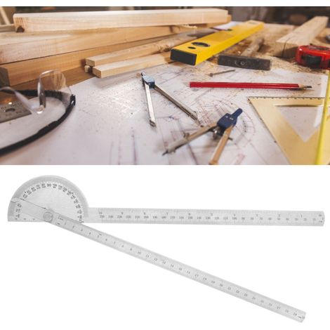 180-Grad-Winkelmesslineal aus Stahl, einfacher Winkelmesser, doppelter Winkelmesser, 250 mm. (1/5)