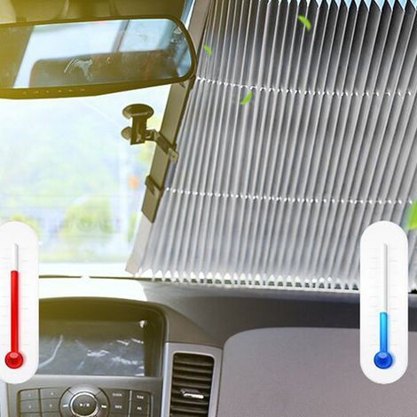 Einziehbarer Sonnenschutz fürs Auto, Sonnenschutz, Wärmedämmung, faltbar, für den Fahrzeuginnenraum, 70 cm / 27,55 Zoll (1/5)