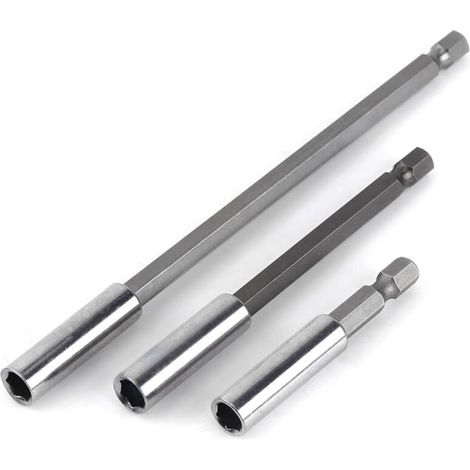 3Pcs Extensions Magnétiques De Porte-Embouts 75 100 150Mm Changement 1/4 De Pouce De Tige Hexagonale